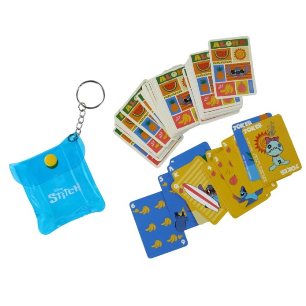 Disney Stitch Mini Playing Card Keyring Set Bag Charm